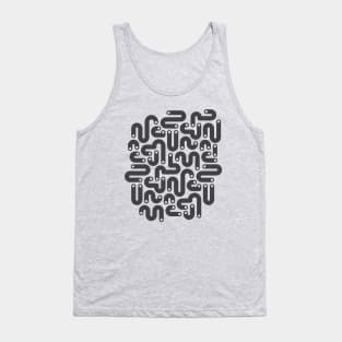 JELLY BEANS Squiggly New Wave Postmodern Abstract 1980s Geometric in Charcoal Black with Gray White Dots - UnBlink Studio by Jackie Tahara Tank Top